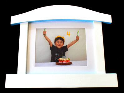 frame made from top of baby gate